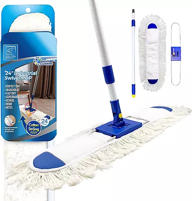 £22.27 • Buy 60cm Large Flat Mop Floor Duster, Industrial Mop Kit With Absorbent Cotton Floo