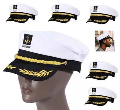 Lot Captain Yacht Hat Cap Adult Costume Hat Sailor Navy Marine Admiral Hat USA • $7.99