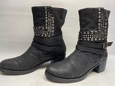 Vince Camuto  Donato Rock Star Black Studded Women's 8.5 B Zip Up Ankle Boots • $4.99