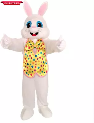 Easter Party Rabbit Costume Bunny Mascot Costume Adult Size Fancy Dress Yellow  • $74.88