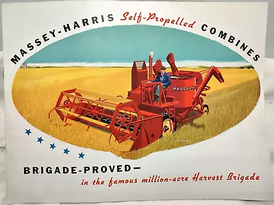 1945 Massey Harris Self Propelled Combines Harvest Brigade Sales Brochure • $9.99