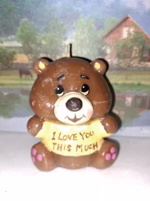 Vintage Russ Bear Candle 'I Love You This Much' ADORABLE  • $12.99