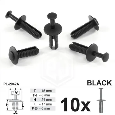 £2.59 • Buy 10x 6mm Push Fit Plastic Rivet Pin Clips Bumpers Interior Trim Panel For BMW