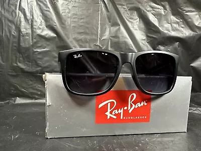 Ray-Ban Justin Rubber Black/Grey Gradient 54mm Sunglasses RB4165 601/8G • $94.99