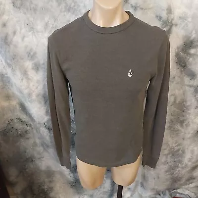 Volcom Long Sleeve Shirt Size Medium Gray White Logo • $20