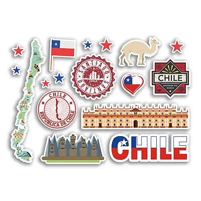 A5 Sticker Sheet Chile Vinyl Stickers - Map Country Holiday Flag Travel #78480 • £3.99