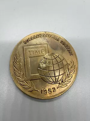 $19.99 • Buy Art Medal Time Magazine 1952 Current Affairs Contest Award Metal!