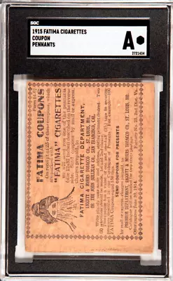 1915 Fatima Cigarettes Coupon Pennants #14-67 SGC A • $86.99