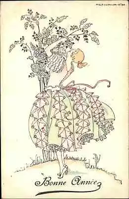 Mela Koehler Art Nouveau Beautiful Woman Flowers 1132A C1920 Postcard • $31.99