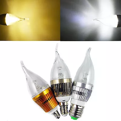 E12 E14 E27 6W Dimmable Flame High Power Chandelier LED Candle Light Bulb White • $5.72