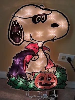 Peanuts 24  Pre-Lit Yard Art Snoopy Vampire Dracula Halloween Vtg Productworks • $29.11