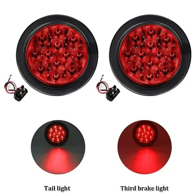 2x 4 Inch Round LED Truck Boat Trailer Stop Turn Tail Brake Lights Waterproof US • $21.94