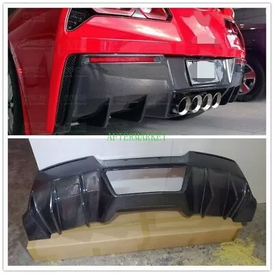 Fit For Chevrolet Corvette C7 Carbon Fiber Rear Bumper Diffuser Splitter 2014+ • $999.99