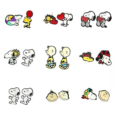 Snoopy Classic Cartoons Movies Characters Logos Post Enamel Stud Earrings • $9.27