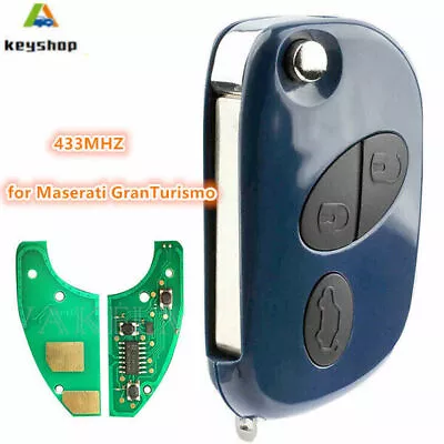 Flip Remote Car Key Fob 3 Button RX2TRF937 For Maserati GranTurismo Quattroporte • $27.75