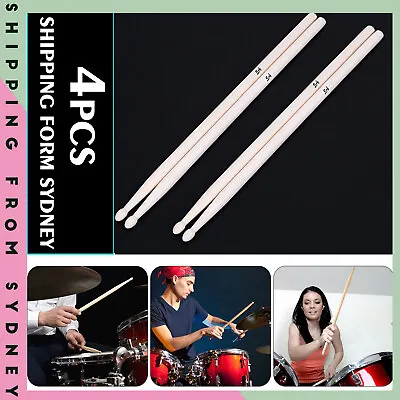 $11.69 • Buy 2 Pair 5A Maple Wood Lightweight Endearing Music Oval Tip Drumsticks Drum Sticks