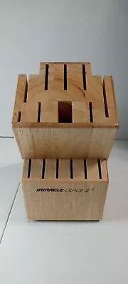 Miracle Blade Knife Block 15 Slots Solid Wood Natural ( Block Only )  • $28