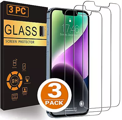 3-Pack IPhone 15 14 13 12 11 Pro Max X XS XR 8 7 Tempered Glass Screen Protector • $4.99