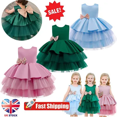 SALE!!!Baby Kids Girl Dress Layered Summer Birthday Party Wedding Occasion Dress • £11.50