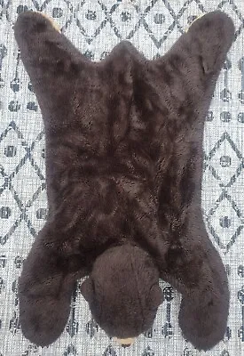 $46.99 • Buy Brown Bear Faux Fur Bear Skin Rug Cape Plush Kids 36  Long 26  Wide