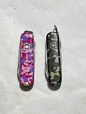 Lot Of 2 Victorinox Limited Edition Classic Swiss Army Knives - Pink Camo - Camo • $26.99