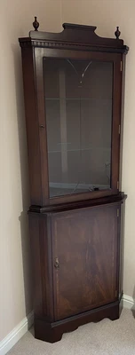 £0.99 • Buy Mahogany Corner Display Cabinet With Glass Door