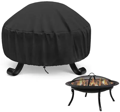 Fire Pit Cover Heavy Duty Waterproof Round Fire Pit Bowl Cover 38 Inch Black • $16.74