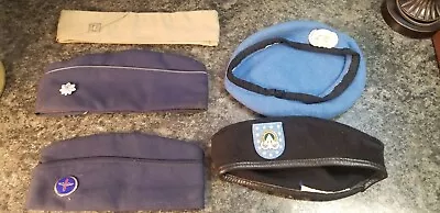 Lot Of 5 Various Military Uniform Hats / Berets Vintage W/ Pins • $45