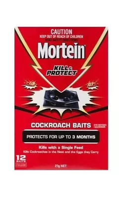 Mortein Nest Kill & Protect Cockroach Baits Station 12 Pack - 3 Mths Protection • $9.95