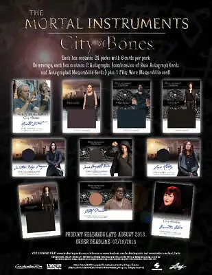 The Mortal Instruments City Of Bones Leaf Auto Autograph Wardrobe Card Selection • $248.66