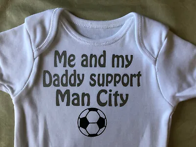 Personalised Baby Vest Grow Body Suit New Born Unisex Shower Man City/utd Gift • £5.75