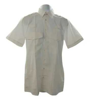 £4.99 • Buy White Shirt Male Epaulette Loops Long/Short Sleeve Security Uniform Patrol Duty