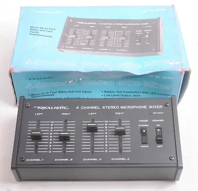 Realistic 4 Channel Stereo Line Microphone Mixer • £18.95