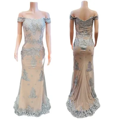 Brand New Portia & Scarlett Dress Model PS5019 Color Silver / Nude In Size 8 • $100