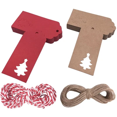 £2.61 • Buy 50PC Christmas Tree Kraft Paper Gift Tags Xmas Tree Shape Hanging Decoration Tag