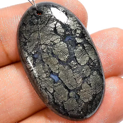 Natural Marcasite Agate Oval Cabochon Drilled Gemstone 30.5 Ct 33X19X5mm A-23499 • £3.34