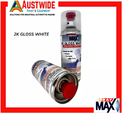 Spray Max 2k White Gloss Touch Up Spray Solid Diy Automotive Top Coat 400mls • $40.50