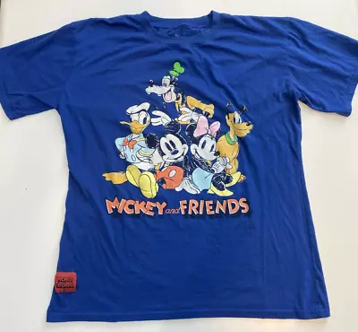 Disney Mickey And Friends Fab5 Mickey Donald Goofy Minnie Pluto Blue T-Shirt XXL • $9.99