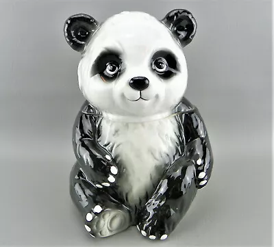 Vintage Collectable Ceramic Panda Bear Cookie Jar Cannister 9 1/2  Mfg Japan • $112.97