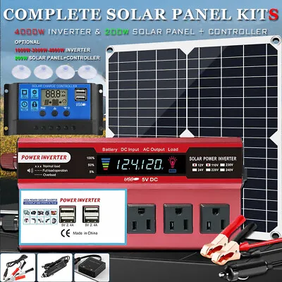 $89.99 • Buy Complete Solar Panel Kit Solar Power Generator 100A Home 12V To 110V Grid System