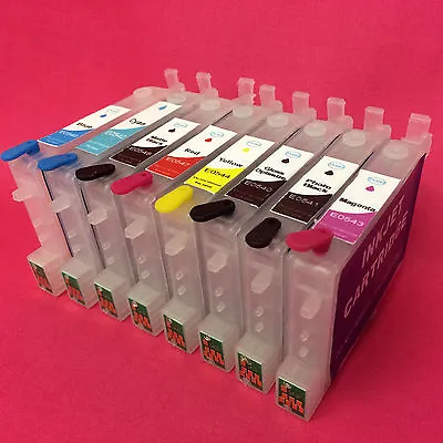 8 Refillable Empty Arc Refill Ink Cartridge For Epson Stylus Photo R1800 Printer • $31.10