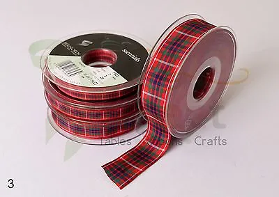 Cut Length Berisfords TARTAN Ribbon Luxury Scottish Approved Wedding Woven Craft • £1.90