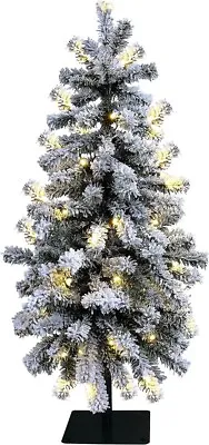 Feirui 3ft Snow Flocked Artificial Christmas Tree 50 Warm White LED Lights • $39.99