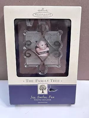 Hallmark Keepsake The Family Tree Photo Holder Glass& Metal 2002 Joy Smile Fun • $8.99