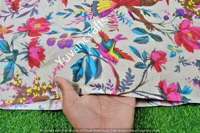 Indian Cotton Voile Fabric Hand Block Print Craft Dressmaking Material By 5 Yard • $27.14