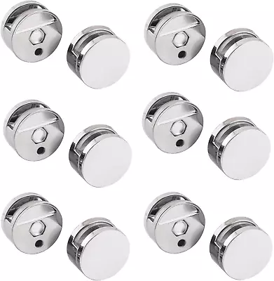 12 Pcs Mirror Clips Glass Clips Clamps Holder Round Shape Wall-Mounted Mirrors B • £14.10