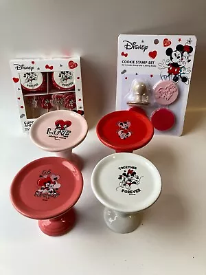 Mickey & Minnie Cupcake Stands Set Of 4 W/Cupcake Liners & Toppers Cookie Stamp • $39.99