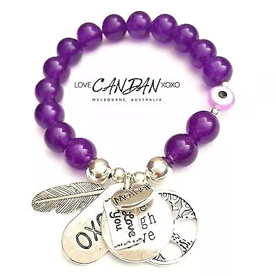 Mum Mother Evil Eye Love You Gift Bracelet Live Laugh Love Xoxo Birthday Charms • $25.95