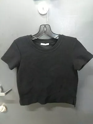 Zara Womens Small Black Knit Short Sleeve Shirt • $9.20