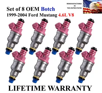 Set Of 8 Upgraded OEM Bosch Fuel Injectors For 1999-2004 Ford Mustang GT V8 4.6L • $195